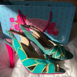 Leaf Motif Slingback Pumps